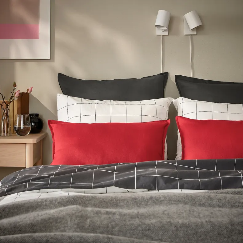IKEA GURLI ГУРЛИ, чехол на подушку, красный, 40x58 см 405.526.88 фото №2
