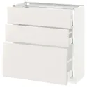 IKEA METOD МЕТОД / MAXIMERA МАКСИМЕРА, напольный шкаф с 3 ящиками, белый / белый, 80x37 см 190.522.11 фото thumb №1
