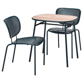 IKEA DUVSKÄR ДУВШЕР, стіл+2 стільці, вуличний / чорно-синій 794.948.62 фото