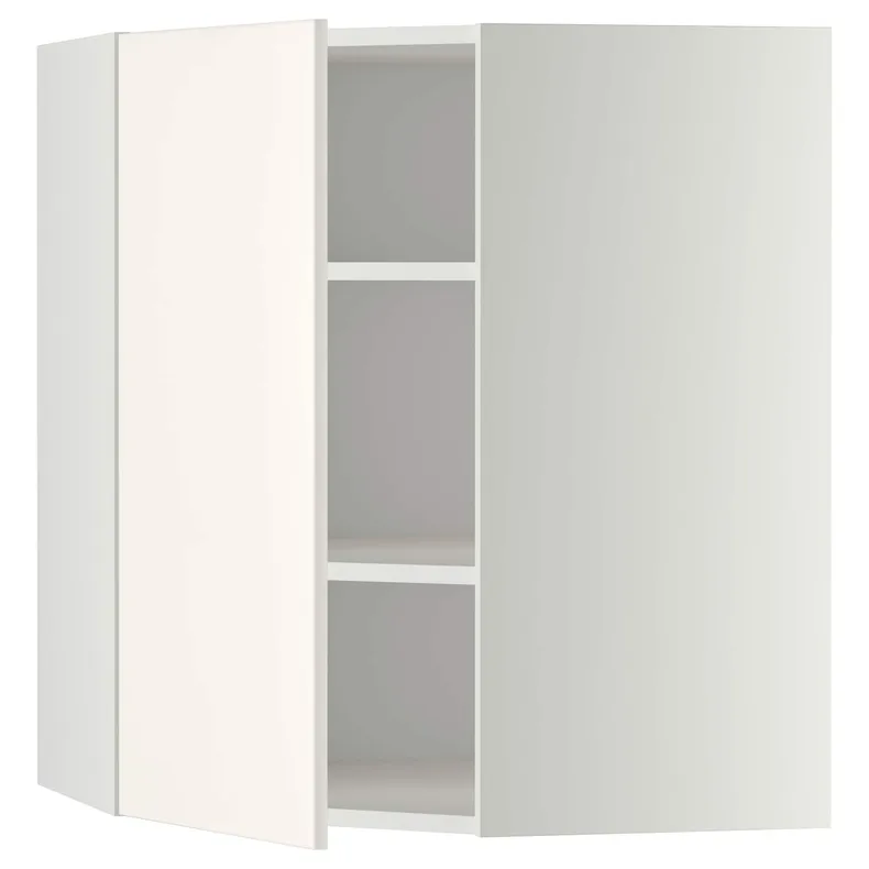 IKEA METOD МЕТОД, угловой навесной шкаф с полками, белый / Веддинге белый, 68x80 см 699.179.23 фото №1