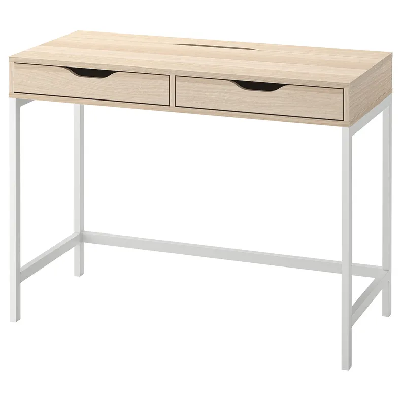 IKEA ALEX АЛЕКС, письмовий стіл, біла пляма/імітація. дуб, 100x48 см 504.735.58 фото №1