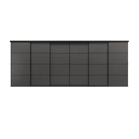 IKEA SKYTTA СКЮТТА / MEHAMN МЕХАМН, комбінація розсувних дверцят, чорний / двобічний темно-сірий, 603x240 см 395.002.85 фото