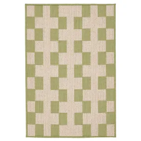 IKEA GÅNGSTIG ГОНГСТИГ, кухонная коврик, Плоское плетение зеленого/кремового цвета, 60x90 см 205.781.42 фото
