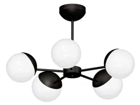 BRW Подвесной светильник с 5 точками крепления E14/40W/IP20 белый/черный металл Sfera Black 075578 фото