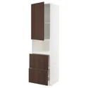 IKEA METOD МЕТОД / MAXIMERA МАКСІМЕРА, висока шафа для мікрох печі, 2 шухл, білий / СІНАРП коричневий, 60x60x220 см 694.636.01 фото thumb №1