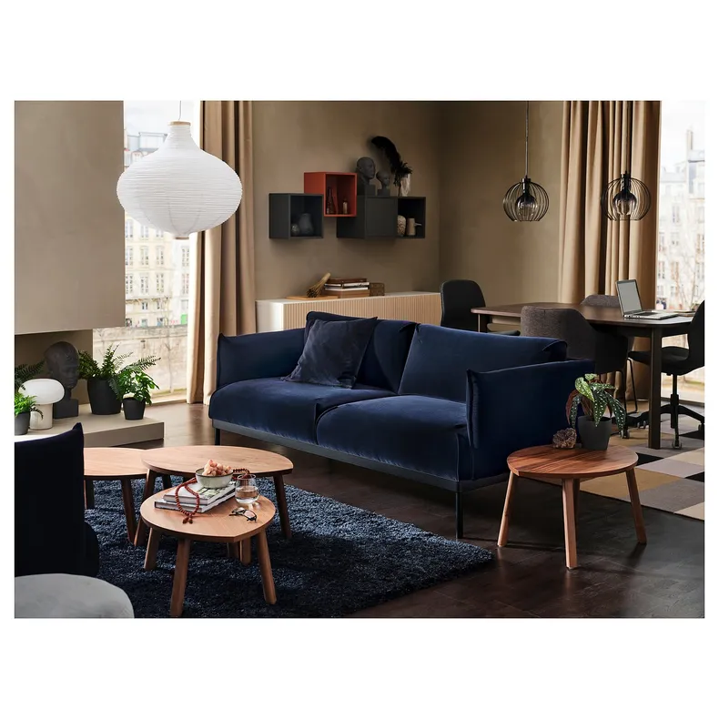 IKEA VOLLERSLEV ВОЛЛЕРСЛЕВ, ковер, длинный ворс, тёмно-синий, 160x230 см 604.925.61 фото №3