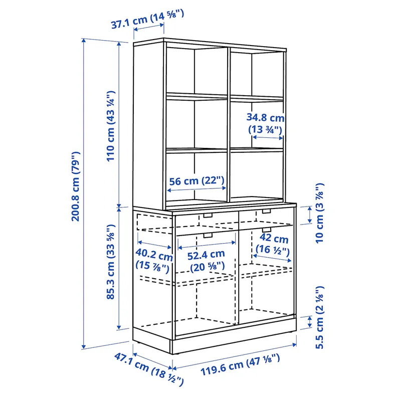 IKEA TONSTAD ТОНСТАД, шафа, вершки, 120x47x201 см 195.717.64 фото №6