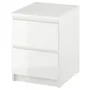 IKEA MALM МАЛЬМ, комод с 2 ящиками, белый глянец, 40x55 см 503.365.52 фото