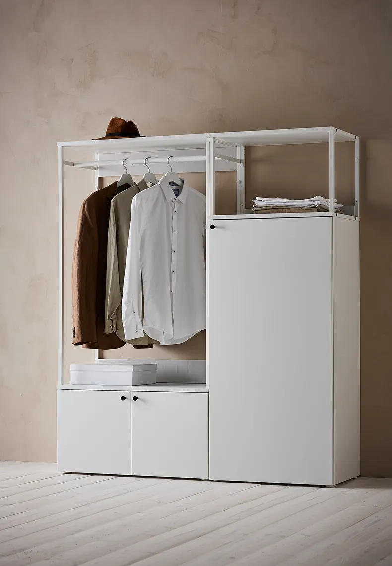 IKEA PLATSA ПЛАТСА, гардероб із 3 дверцятами, білий/Fonnes white, 140x42x161 см 193.239.29 фото №5