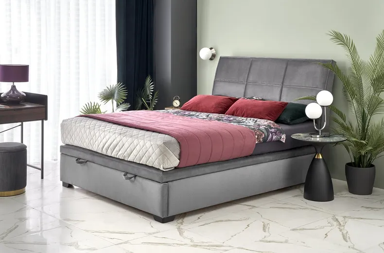 Ліжко двоспальне HALMAR CONTINENTAL 2 Velvet 160х200 см - оббивка ясен. Monolith 85 фото №2
