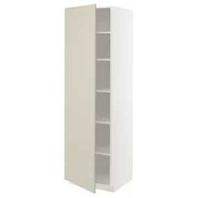 IKEA METOD МЕТОД, высокий шкаф с полками, белый / гавсторпский бежевый, 60x60x200 см 694.613.29 фото