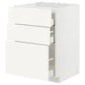 IKEA METOD МЕТОД / MAXIMERA МАКСИМЕРА, шкаф д / варочной панели / 3фасада / 3ящ, белый / Вальстена белый, 60x60 см 195.072.02 фото thumb №1
