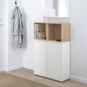 IKEA EKET ЭКЕТ, комбинация шкафов с ножками, белый / дуб, окрашенный в белый цвет, 70x35x107 см 794.950.84 фото thumb №4