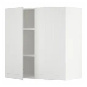 IKEA METOD МЕТОД, навісна шафа з полицями / 2 дверцят, білий / стенсундський білий, 80x80 см 994.665.04 фото