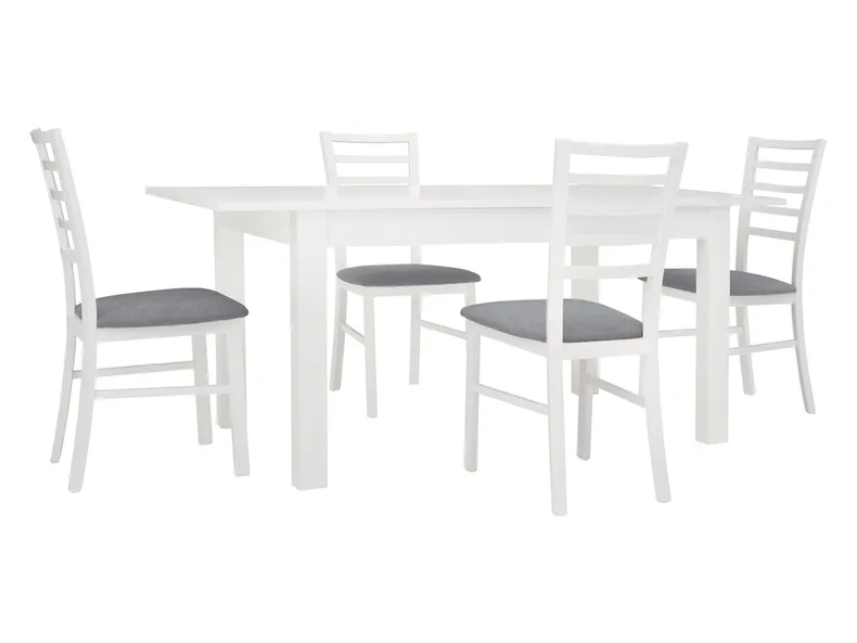BRW Комплект: стол 140-180х80 см + 2 стула BRW BRYK 2, серый/белый STO/BRYK2_4MAR/POZ/2-BAL/TX098 фото №3