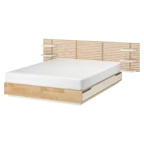 IKEA MANDAL МЭНДАЛЬ, каркас кровати с изголовьем, берёза / белый, 160x202 см 890.949.48 фото