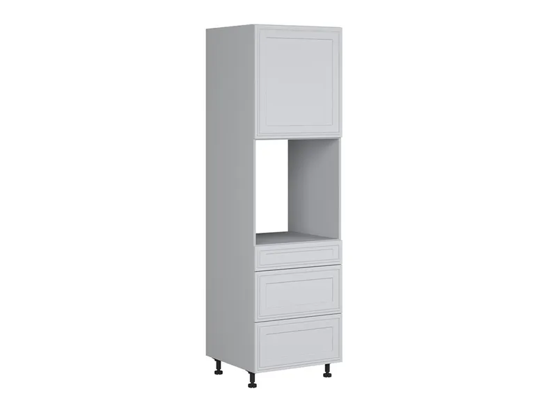 BRW Кухонный шкаф для встраиваемого духового шкафа Verdi высотой 60 см левый с выдвижными ящиками светло-серый матовый, греноловый серый/светло-серый матовый FL_DPS_60/207_2SMB/SMB/L-SZG/JSZM фото №2