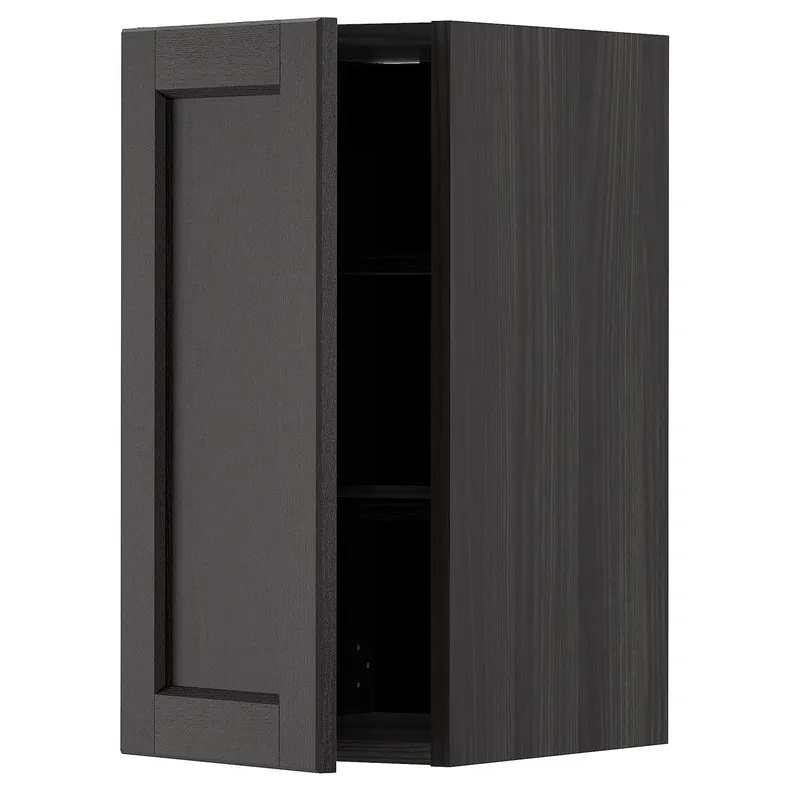 IKEA METOD МЕТОД, шафа навісна із полицями, чорний / Лерхіттан, пофарбований у чорний колір, 30x60 см 494.652.10 фото №1