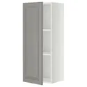IKEA METOD МЕТОД, навесной шкаф с полками, белый / бодбинский серый, 40x100 см 994.595.89 фото thumb №1