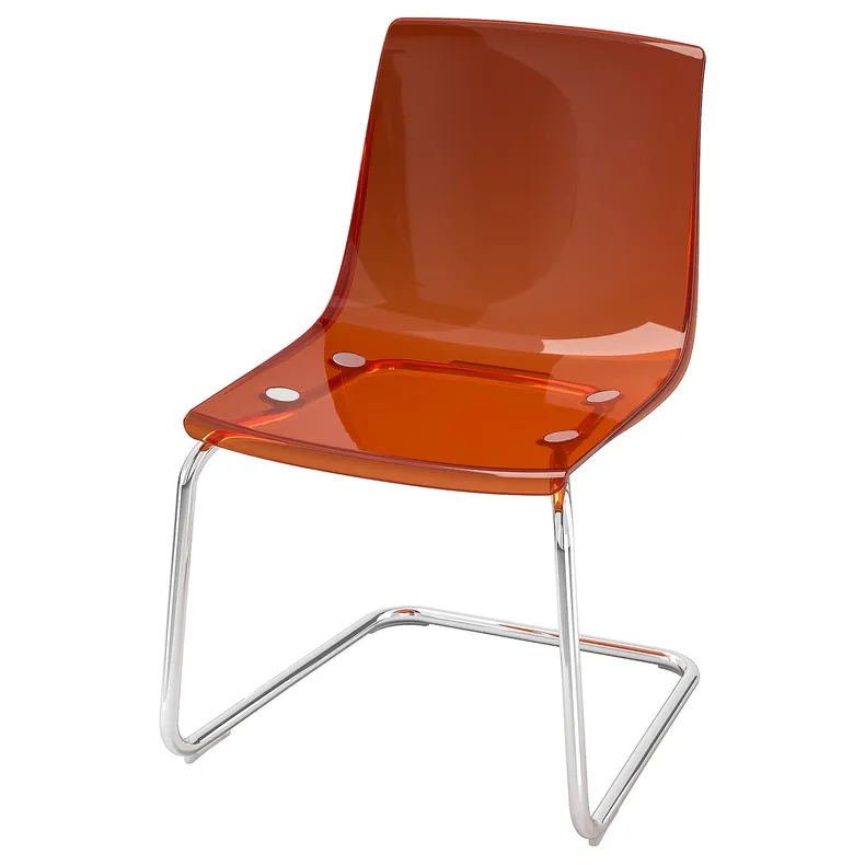 IKEA TOBIAS ТОБІАС, стілець, коричнево-червоний / хромований 905.325.89 фото №1