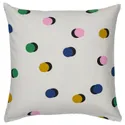 IKEA RUNDKRASSING РУНДКРАССИНГ, чехол на подушку, Белые разноцветные/нарисованные точки, 50x50 см 305.828.03 фото thumb №1
