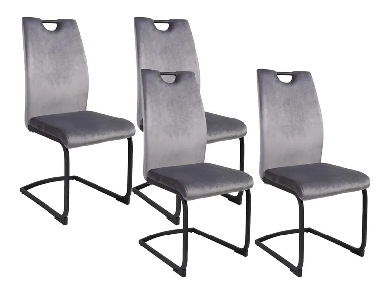 BRW Комплект бархатных стульев 4 шт BRW ERIZ Velvet, темно-серый, темно-серый DUBLIN_DARK_GREY_40 фото №1