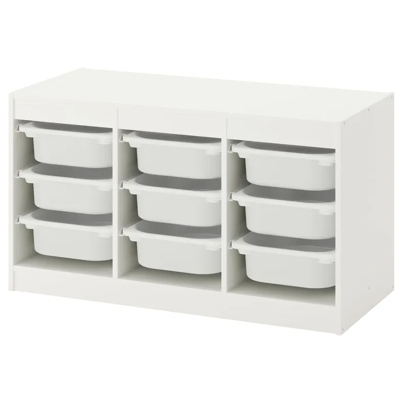 IKEA TROFAST ТРУФАСТ, комбінація для зберіган +контейнери, білий/білий, 99x44x56 см 292.284.70 фото №1