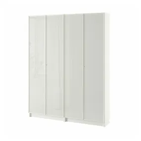 IKEA BILLY БІЛЛІ / HÖGBO ХЕГБУ, комбінація книжк шаф з склян дверц, білий, 160x202 см 494.836.62 фото