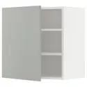 IKEA METOD МЕТОД, шафа навісна із полицями, білий / Хавсторп світло-сірий, 60x60 см 895.393.94 фото thumb №1