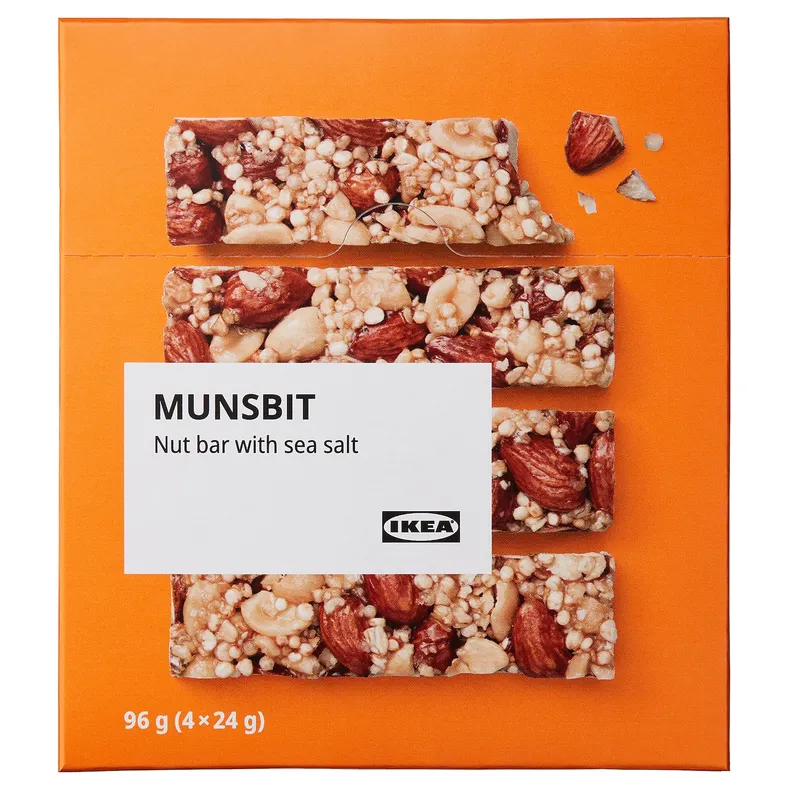 IKEA MUNSBIT, ореховый батончик, с морской солью, 96 г 604.665.43 фото №1