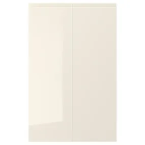 IKEA VOXTORP ВОКСТОРП, 2 дверцят для кутової підлог шафи, лівосторонній / глянцевий світло-бежевий, 25x80 см 203.211.56 фото