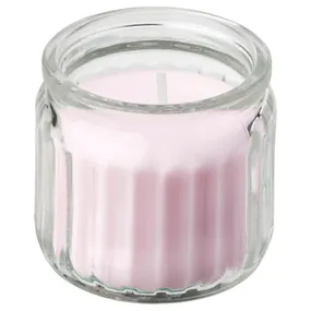 IKEA LUGNARE ЛУГНАРЕ, ароматизована свічка у склянці, жасмин/рожевий, 12 годин. 705.714.83 фото
