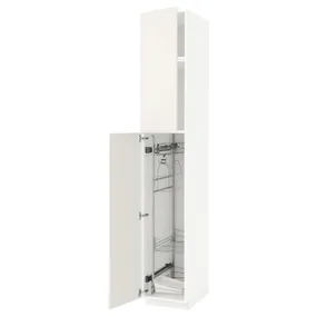 IKEA METOD МЕТОД, высокий шкаф с отд д / акс д / уборки, белый / белый, 40x60x240 см 394.580.12 фото