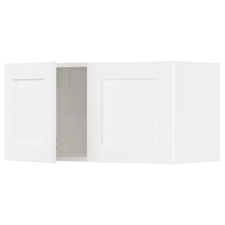 IKEA METOD МЕТОД, навесной шкаф с 2 дверцами, белый Энкёпинг / белая имитация дерева, 80x40 см 994.734.63 фото №1