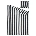 IKEA SLÅNHÖSTMAL СЛОНХЁСТМАЛ, пододеяльник и наволочка, черный / белый / полосы, 150x200 / 50x60 см 205.752.66 фото thumb №5