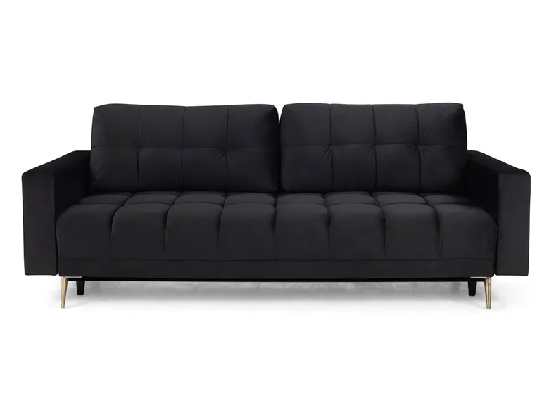 BRW Трехместный диван-кровать Belmira с ящиком для хранения велюр черный, Ривьера 100 SO3-BELMIRA-LX_3DL-GR1_BA42EC фото №1