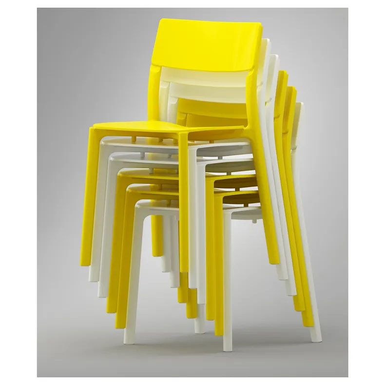 IKEA MELLTORP МЕЛЬТОРП / JANINGE ЯН-ИНГЕ, стол и 4 стула, белый / желтый, 125 см 391.614.88 фото №6