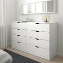 IKEA NORDLI НОРДЛІ, комод із 8 шухлядами, білий, 160x99 см 292.395.05 фото thumb №2
