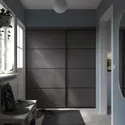 IKEA SKYTTA СКЮТТА / BOAXEL БОАКСЕЛЬ, гардероб с раздвижными дверями, черный 2стр / Мехамн темно-серый, 177x65x205 см 395.160.07 фото thumb №2