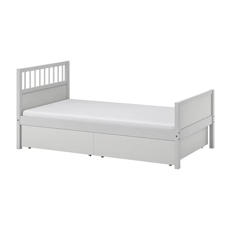 IKEA SMYGA СМИГА, каркас кровати с ящиками, светло-серый, 90x200 см 594.441.42 фото №1