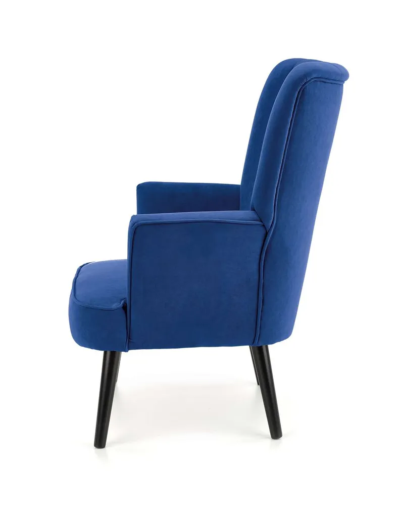 Мягкое кресло бархатное HALMAR DELGADO BLUVEL 86, темно синий фото №2