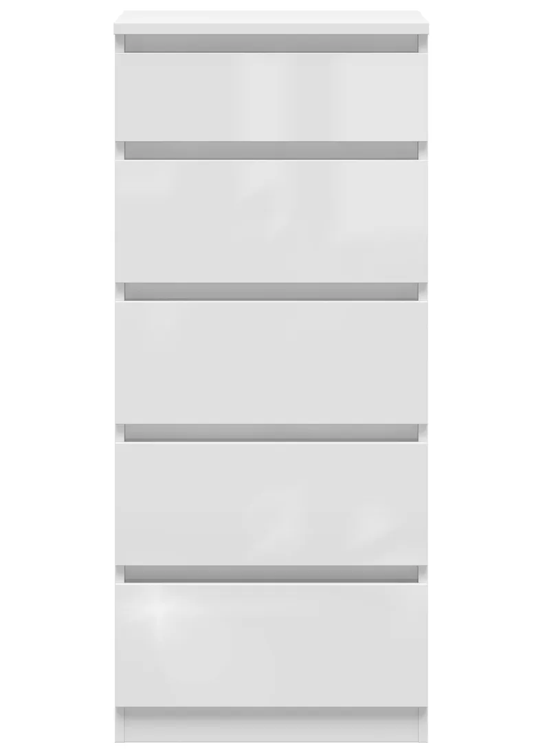 BRW Комод Tetrix 50 см с 5 ящиками белый глянцевый KOM5S-BIP фото №2