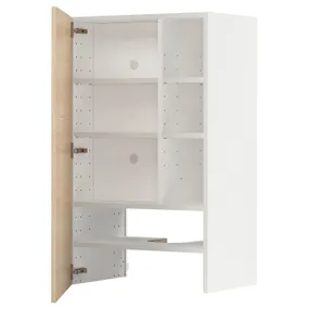 IKEA METOD МЕТОД, настінн шаф д / витяжки з полиц / дверц, білий / АСКЕРСУНД під світлий ясен, 60x100 см 295.042.03 фото