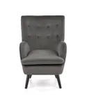 Кресло мягкое HALMAR RAVEL серый/черный фото thumb №5