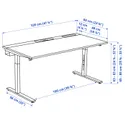 IKEA MITTZON МИТТЗОН, письменный стол, окл береза / черный, 120x60 см 195.258.47 фото thumb №11