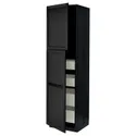 IKEA METOD МЕТОД / MAXIMERA МАКСІМЕРА, висока шафа, 2 дверцят / 4 шухляди, чорний / Лерхіттан, пофарбований у чорний колір, 60x60x220 см 594.595.67 фото thumb №2