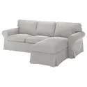 IKEA EKTORP ЭКТОРП, чехол на 3-местный диван, с шезлонгом/Tallmyra белый/черный 905.170.70 фото thumb №1