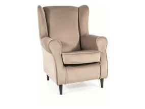 Кресло мягкое бархатное SIGNAL BARON Velvet, Bluvel 40 - темно-бежевый фото