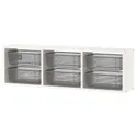 IKEA TROFAST ТРУФАСТ, настенный модуль для хранения, белый/темно-серый, 99x21x30 см 995.333.58 фото thumb №1