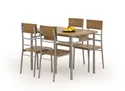 Столовий комплект HALMAR NATANIEL - NATAN : стіл + 4 стільці 110x70 см, горіх фото thumb №1
